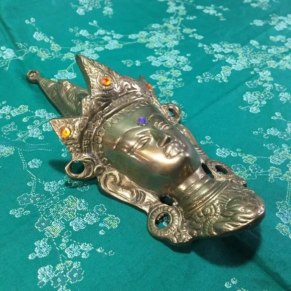 Brass Hindu Goddess Hanging Wall Decor - Picture 6 of 6